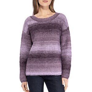 Bobeau Purple Ombré Sweater Size Large Acrylic Chucky Knit Scoop Neck NWOT